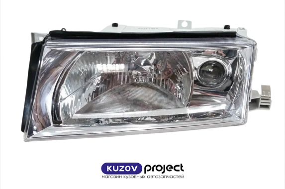 Фара левая под электрокорректор с туманкой Skoda Octavia / Tour 2000-2010 (DEPO / Тайвань)